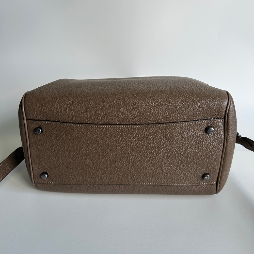 Coach Large Rowan Satchel Dark Stone Pebble Leather Bag CV960 - Picture 7 of 12